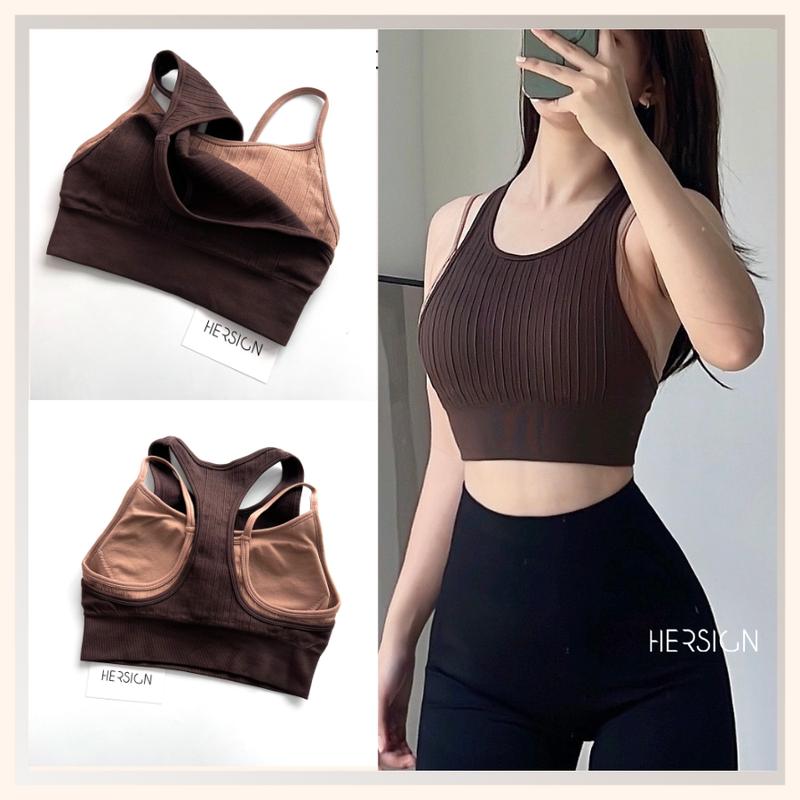Áo croptop tập gym nữ Áo thể thao nữ Bra kép tập yoga 2 lớp cao cấp HERSIGN-BRAS125