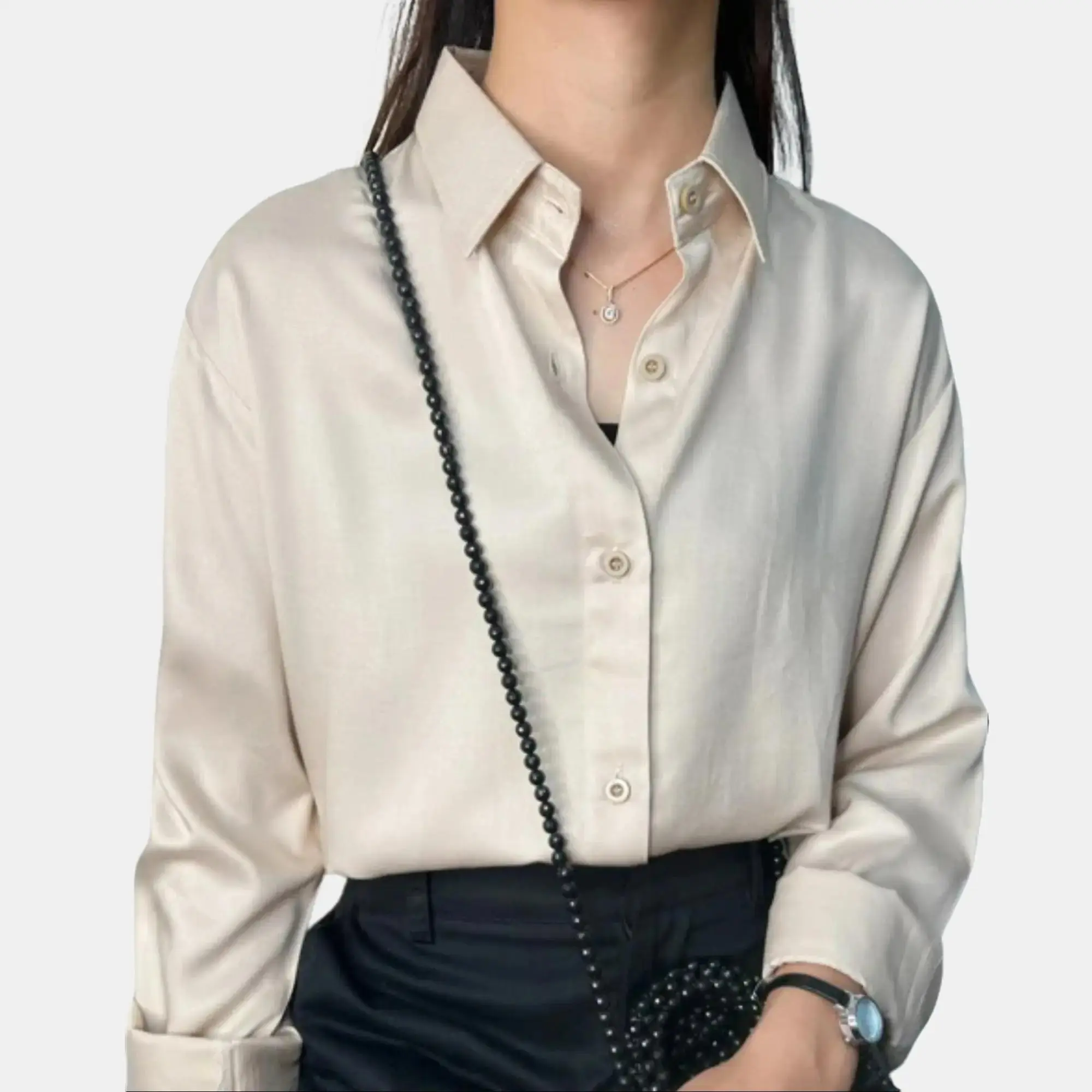 Atasan Kemeja Polos Wanita Bahan Rayon Twill