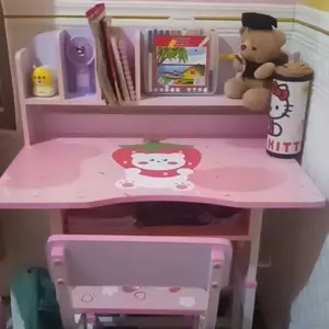 Rum2-Meja Belajar Anak Set Kursi Tinggi Dapat Diatur Meja Kursi Anak Dilengkapi Rak Buku Untuk Rumah Tangga Rumahan Tinggi Bisa Disesuaikan