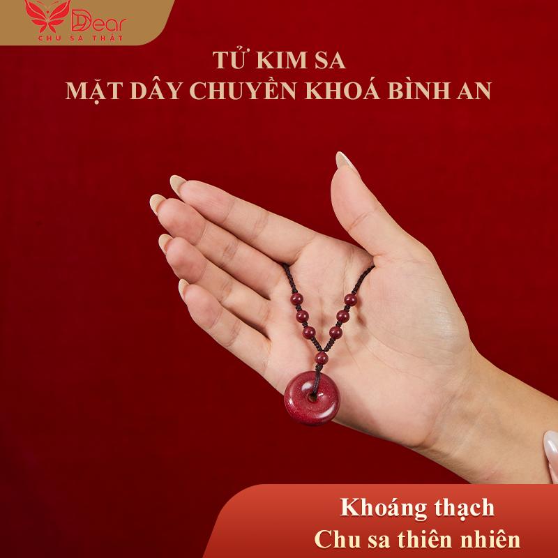 Dây chuyền Chu Sa Tử Kim Sa Khoá Bình An Trang Sức Đá Quý Cao Cấp Chu Sa Tự Nhiên Phong Cách Thanh Lịch Phù Hợp Đeo Hằng Ngày Hàng Mới Về Xu Hướng Tiktok Dear Fashion Jewelry