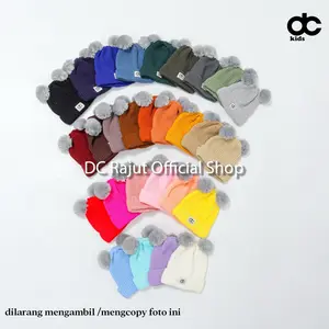 DC KIDS TOPI RAJUT ANAK POMPOM KUPLUK BAYI POMPOM PREMIUM 0-3tahun