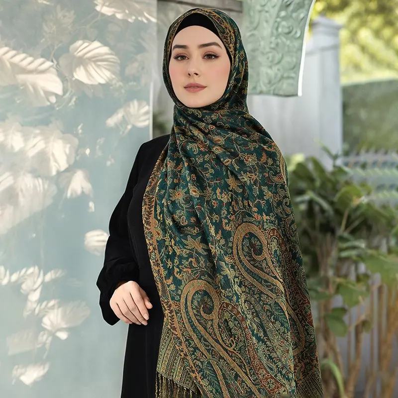 Pashmina Medina Royal Heritage/ Motif Kashmir Eksklusif/ Syal Elzara Motif Timur Size 180*70 cm 1