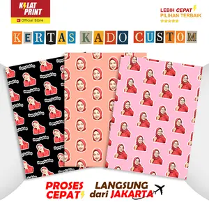 Kertas Kado Custom Wajah Foto Nama Wrapping Paper Custom Murah