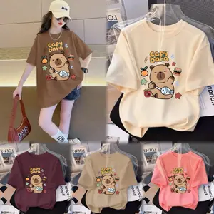 T-Shirt Distro Oversize Capybara Kaos Anak Perempuan - Baju Atasan Oversize Anak Perempuan Umur 3-14 Tahun Fashion Combed Cotton