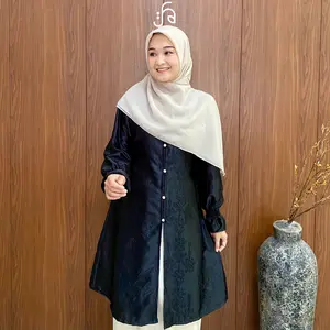 Famehara.id Ameera OneSet Tunik Malay Silk Bordir Busui Bumil Anggun Cantik dan Elegant Bahan Premium Busui & Bumil Friendly Desain Elegan untuk Acara Resmi dan Daily Look