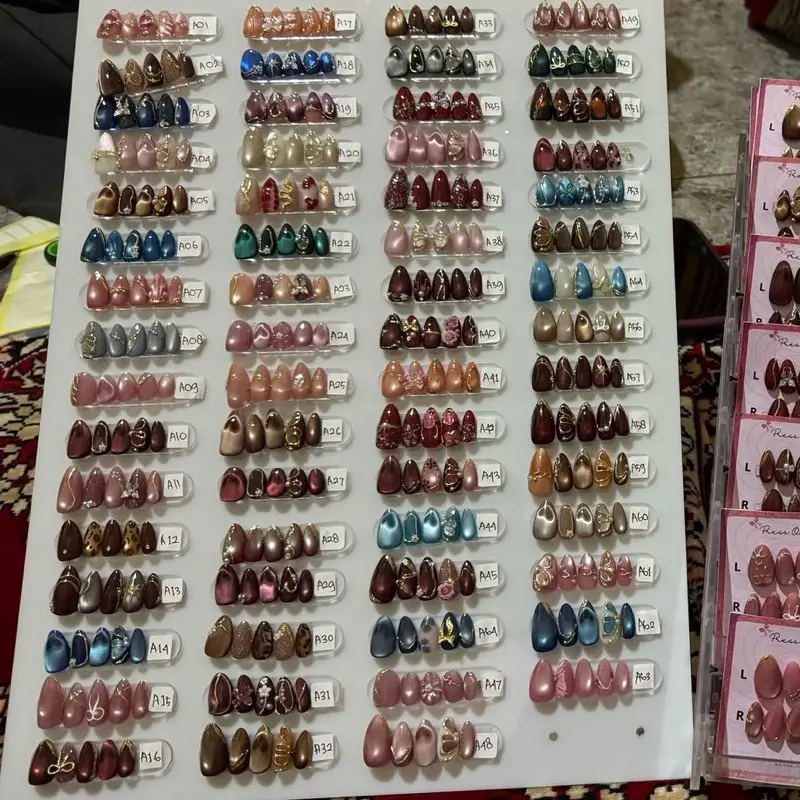 PAKET USAHA 25pcs 50pcs 75pcs 100pcs Handmade Bahan Tebal, Tidak Gampang Patah, dan Nyaman dipakai Bisa request Warna dan Size Siap Jual dan Free Lem Cocok Untuk Seller Baru Kuku palsu Nail Art Paket Usaha