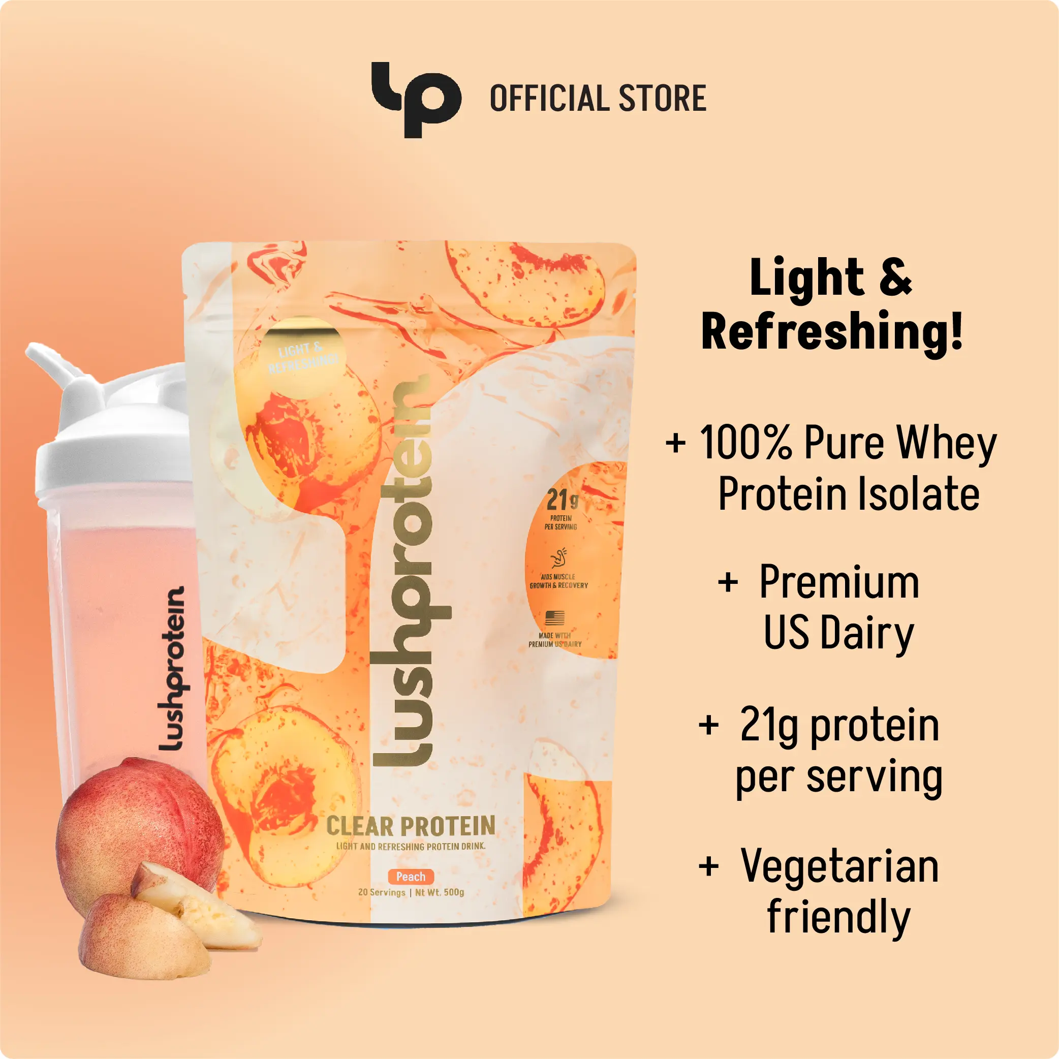 Lushprotein Clear Protein Isolate - (500g/20 servings)