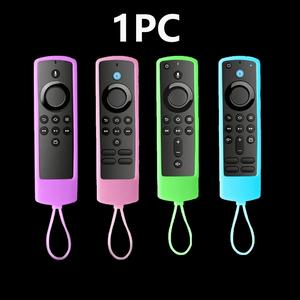 Funda de silicona que brilla en la oscuridad para control remoto, 1 unidad de funda luminosa con cordón, cubierta contra el polvo para controles de Fire TV Stick 4K Lite Cube