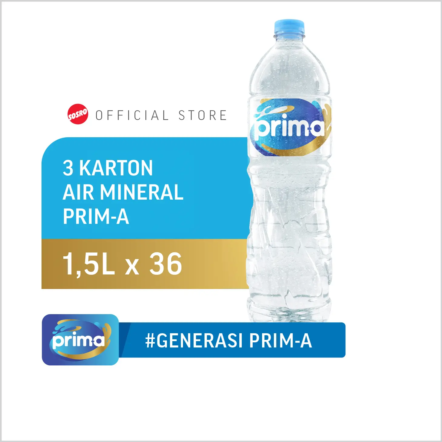 3 Karton Prim-A Botol Air Mineral 1500ml x 12pcs , Total 36pcs