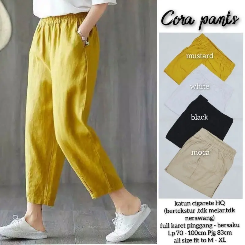 CELANA KOREAN PANTS BAHAN LINEN PREMIUM Wanita