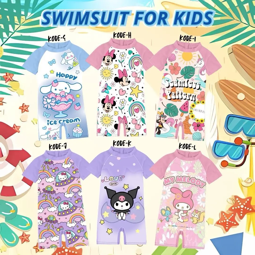 BAJU RENANG ANAK CEWE SANRIO USIA 1-13thn Perempuan Bayi