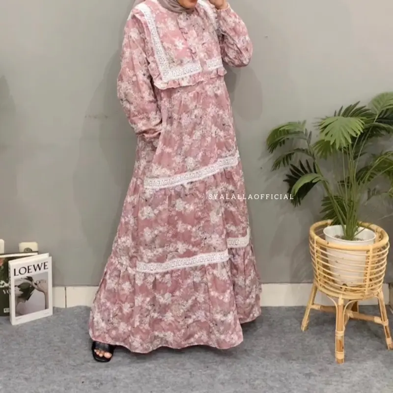 SYALALLA AALIYAH GAMIS KATUN BKK FULL BORDIR DAN FURING BUSUI FRIENDLY Dress Muslim Mewah Motif 3