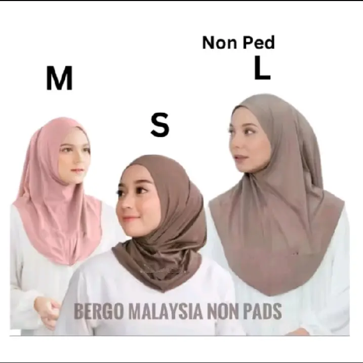 Jilbab Sport Pinguin Non Pet Jersey Premium / Jilbab Instan Non Ped / Bergo sporty Non Ped Size S.M.L Kerudung Muslim Wanita Daily Hijab Olahraga Pad