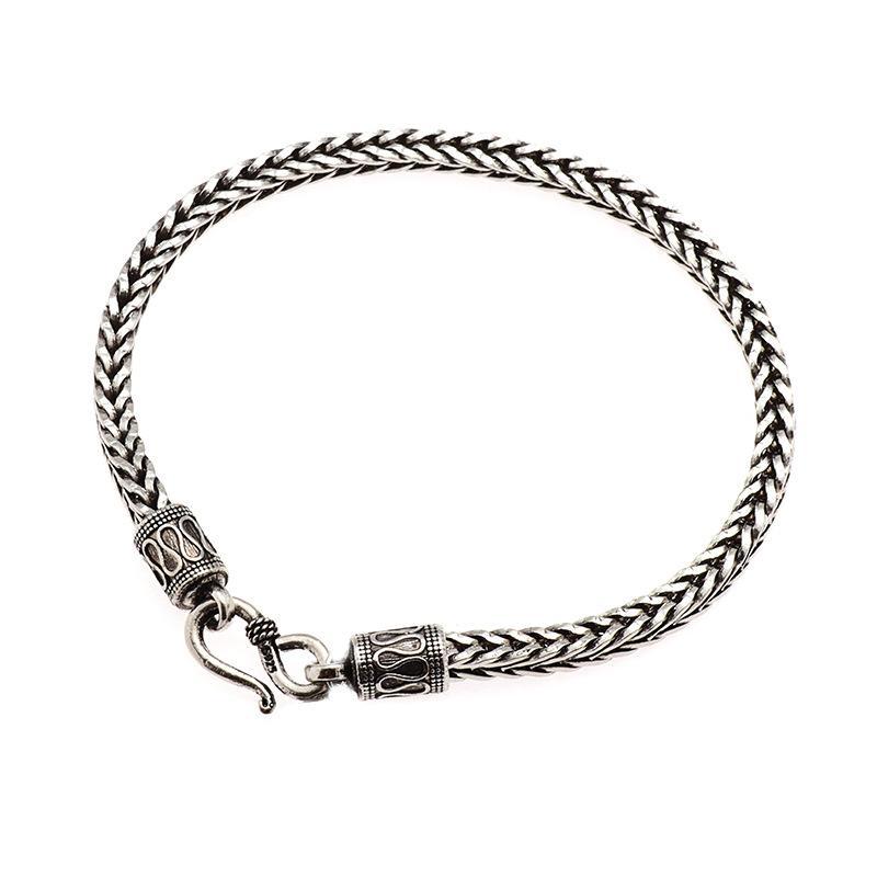 Product Introduction of Men's Vintage Stainless Steel Bracelet, Silver Versatile Bracelet, Casual Clothing Matching, Men's Personalized Present, New Product on shelves! High cost-effective jewelry, hot selling product!Hip Hop! alhambra  bracelet 1
