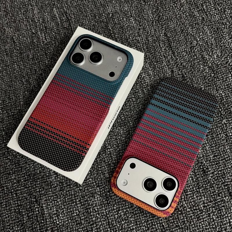 Ốp điện thoại siêu mỏng họa tiết Kevlar sợi carbon dòng California mới, phù hợp cho iPhone 17 Pro Max, chống rơi, tản nhiệt, từ tính, MagSafe, đơn giản và phong cách, tương thích với iPhone 12/13/14/15/16/17/18/pro/PROmax/plus/air.