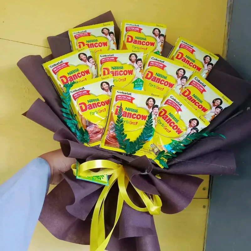 Buket susu dancow kuning hadiah ultah anak 0