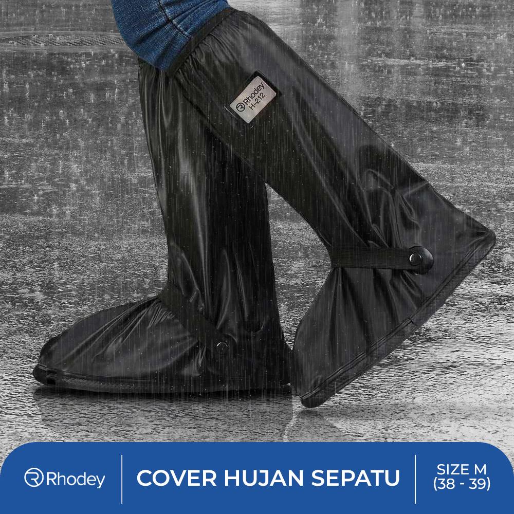 Rhodey Jas Hujan Sepatu Anti Air Shoes Cover PVC Zipper with Reflector - H-212