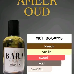 BARA Parfume Ameer Oud Varian Woody Vanilla Sweet Powdery Tahan Hingga 6 Jam Eau de Parfum 30ml