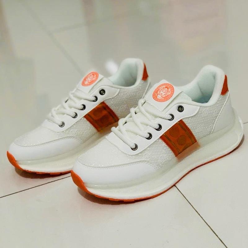 E-7 (Anh Tứ Shop) Giày thể thao nam,nữ màu trắng đỏ, đế trợ lực, êm chân, đàn hồi phong cách hàn quốc.9005 E-7