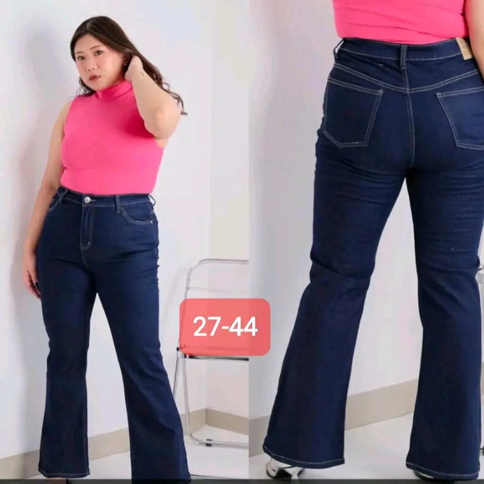 celana jeans wanita jumbo cut bray highwaist Cutbray Panjang Denim