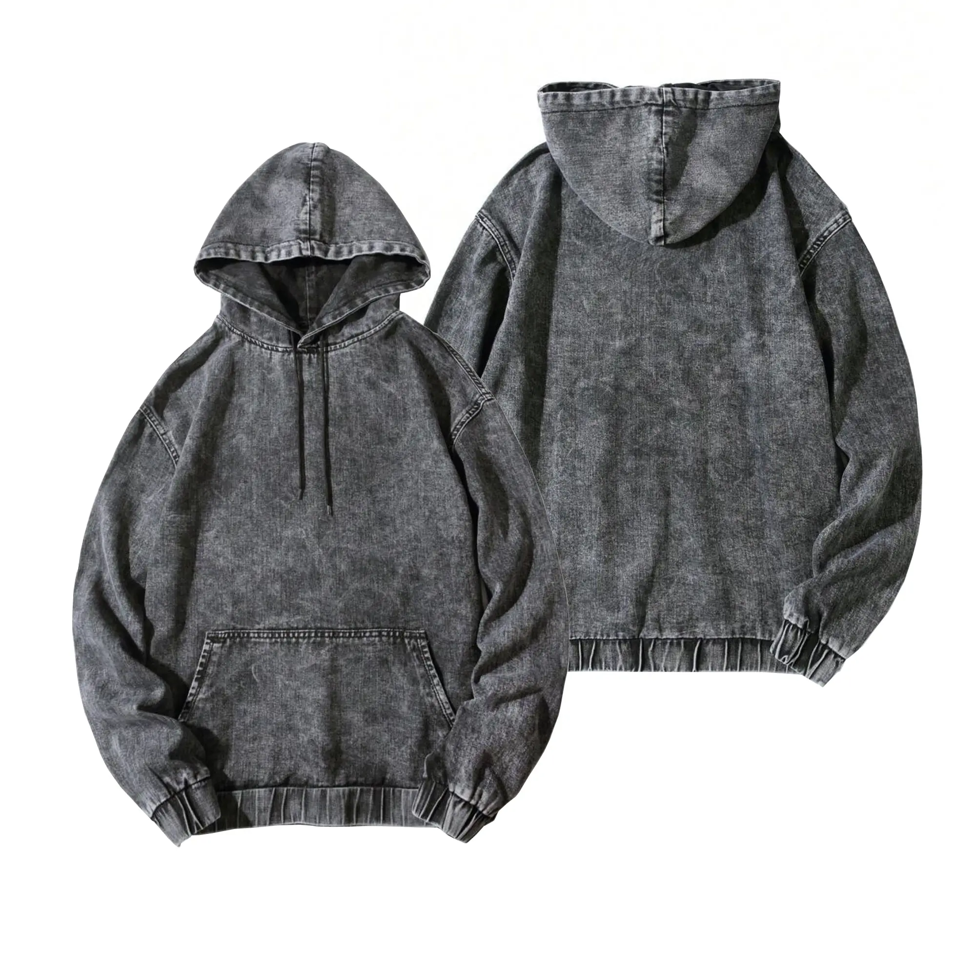 Jaket Pria Dewasa Style Hoodie Distro Jeans Denim Sandwash Terbaru Keren jaket denim fading denim snow black Santai