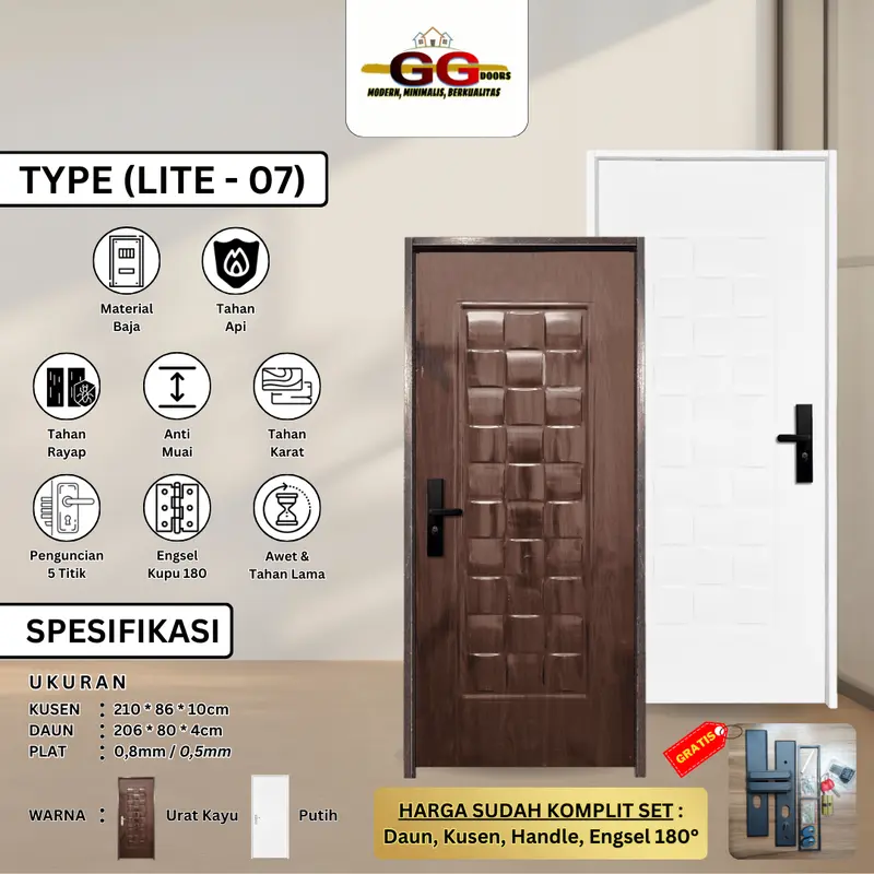 KARGO - Pintu Baja GG - ECO dan LITE 86x210cm 2