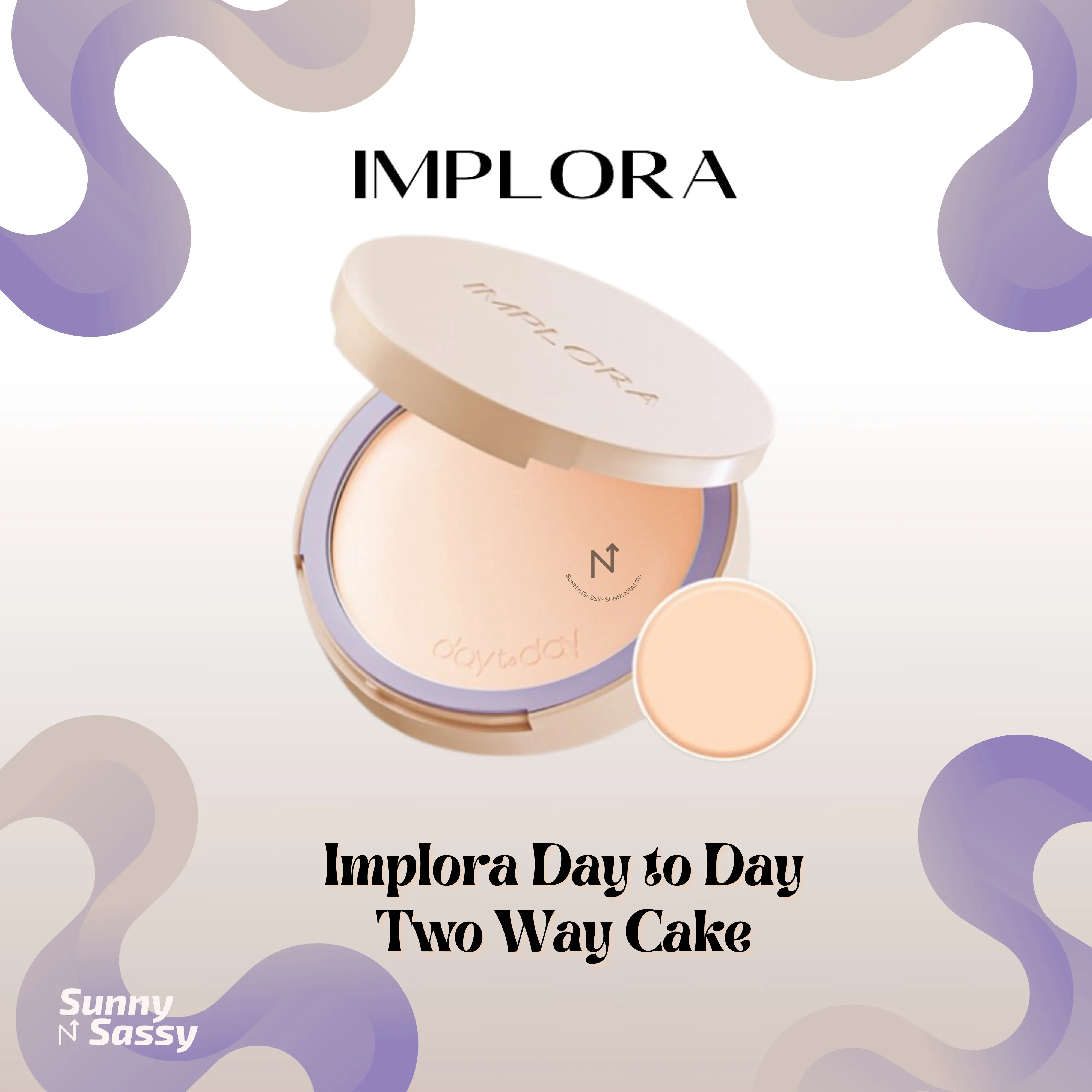 IMPLORA Day to Day Two Way Cake | TWC | Powder Foundation | Bedak Padat | Smooth Finish Compact Wajah