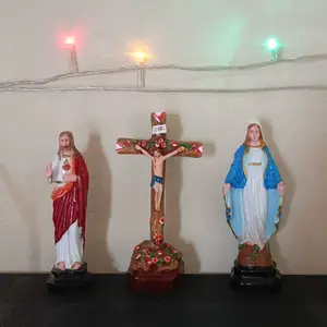 SET DOA KATOLIK 10 CM/ PAKET DOA KATOLIK UKURAN MINI / SALIB DUDUK / PATUNG YESUS / PATUNG MARIA / PERALATAN DOA