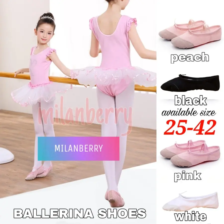 Sepatu Balet Kanvas Milanberry untuk Tari dan Dansa Anak