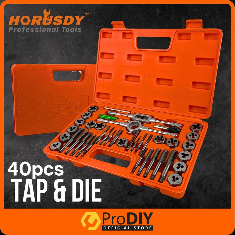 HORUSDY 40pcs Tap & Die Set for Coarse and Fine Threads Tool Hardware Set ( SDY-97772 ) 0
