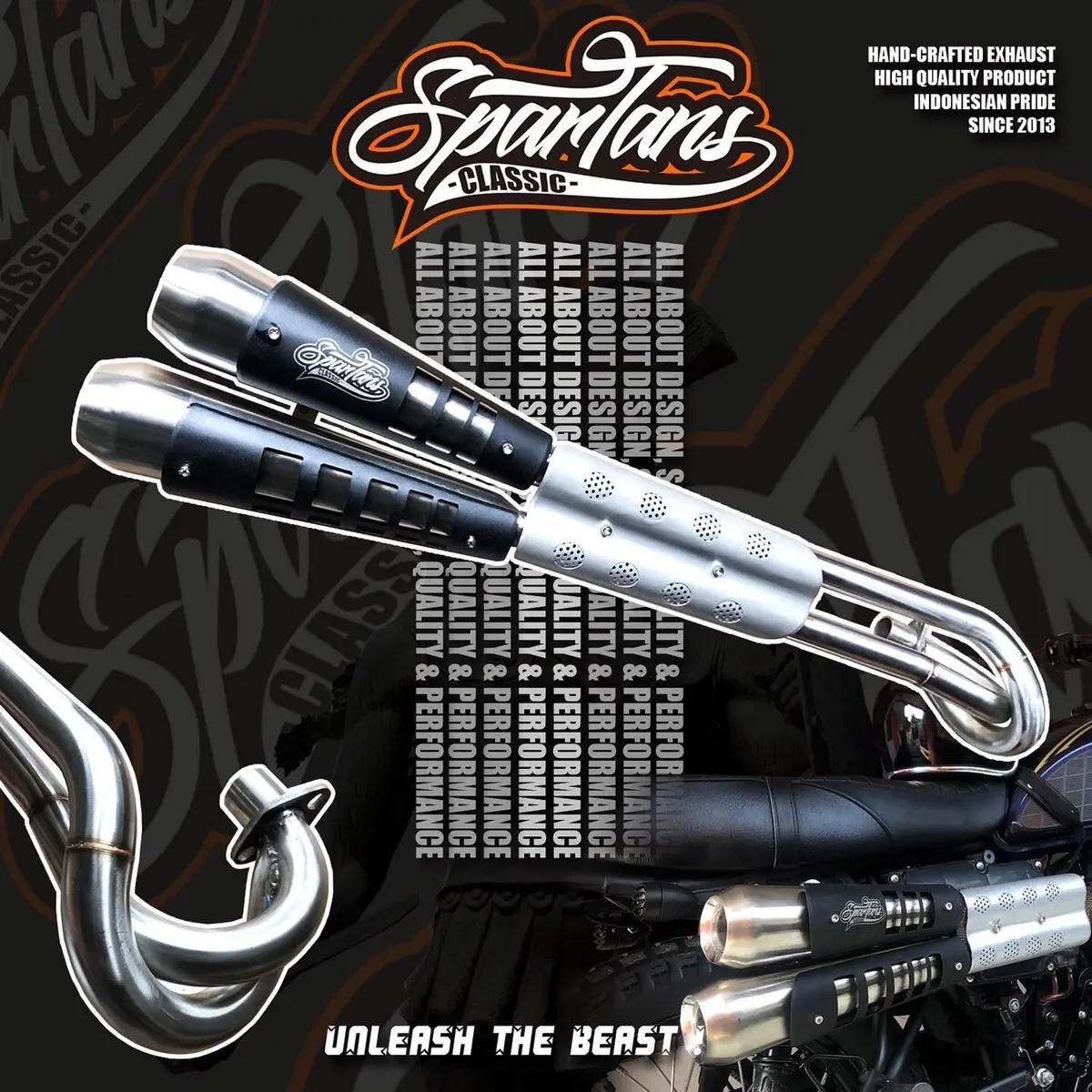 Knalpot konsep triumph untuk w175 Original Spartans W175 Knalpot w175 Knalpot scrambler w175 Motorcycle