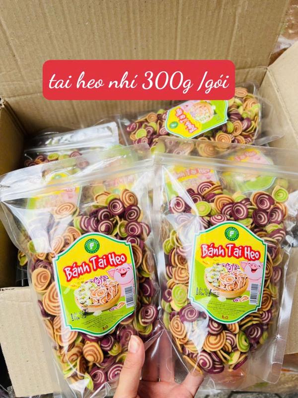 Bánh Snack Tai Heo Nhí Mix Vị - Ăn Vặt Hương Vị Tuổi Thơ Túi 300gr