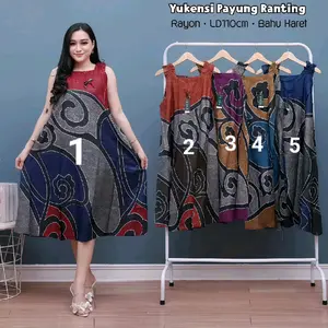 Daster Yukensi Payung Bahu Karet Tanpa Lengan Dress Wanita Motif Kekinian