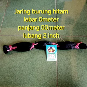 jaring burung hitam senar 015 lebar 5meter panjang 50meter bonus tali jaring pagar ayam jaring burung sawah jaring  sawah pagar  ayam kayu  kandang pagar  ayam