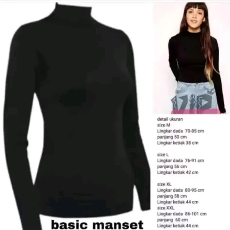 MANSET LENGAN PANJANG TURTLENECK - Manset Wanita Kerah Tinggi - Manset Kaos Polos Muslimah - Atasan Wanita Manset Adem Tebal Dalaman Nyaman 8