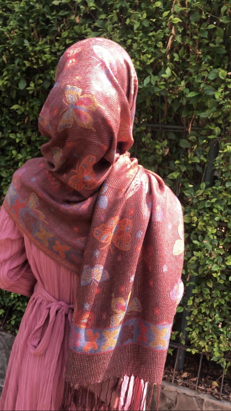 Product Introduction of Hijab Pashmina Cashmere motif Butterfly 6