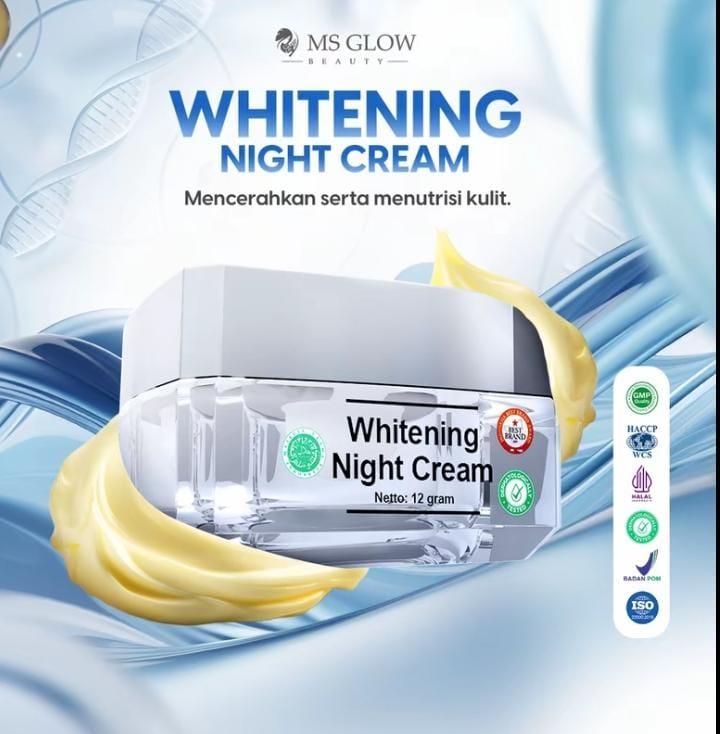 ALL  NIGHT  CREAM  MS  GLOW Mencerahkan Memutihkan Mengencangkan Wajah 0