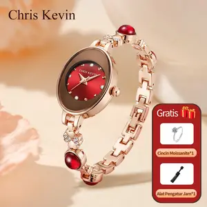 CHRIS KEVIN[COD]jam tangan wanita bergaya klasik retro, elegan, mewah ringan, tahan air, dengan desain perhiasan yang anggun-lin