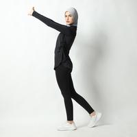 Gambar HIA Everywear Shafa Body Fit Top Bahan Hacktive Fabric Atasan Muslim Panjang Baju Warna Hitam - Hitam, M dari HIA EveryWear Kota Bandung 2 Tokopedia