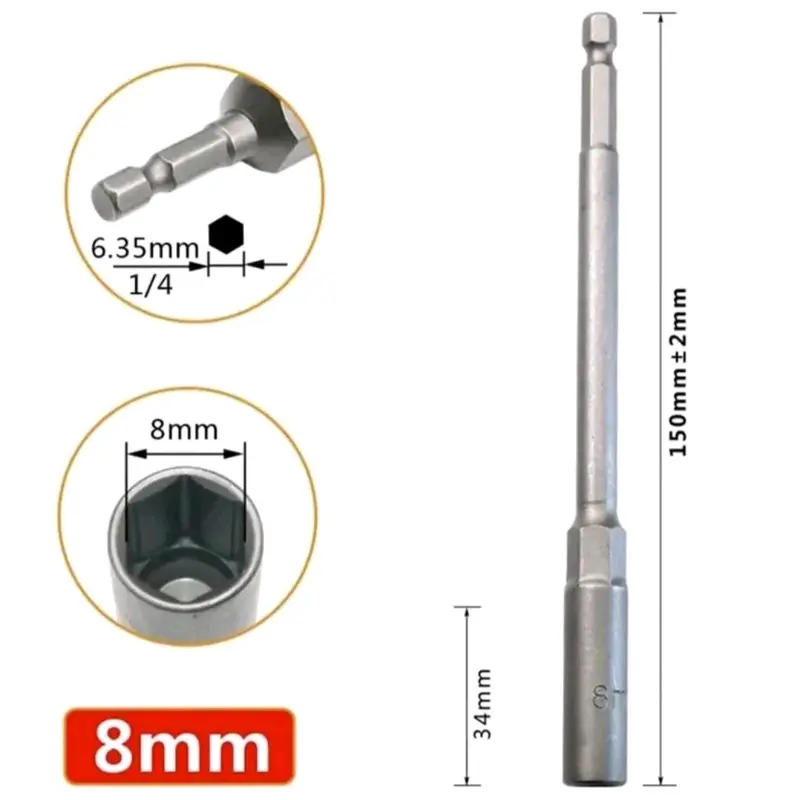 mata shock panjang 8mm 10mm 12mm mata shock hexagonal adaptor impact Wrench JLD APR GTOOLS 2
