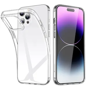 CRYSTAL Clear Soft Case iPh*ne 11 12 13 14 15 16 PRO MAX X XR XS Max 7 8 Plus SE 2 3 Casing TPU Silikon iP Bening Transparan Big Hole