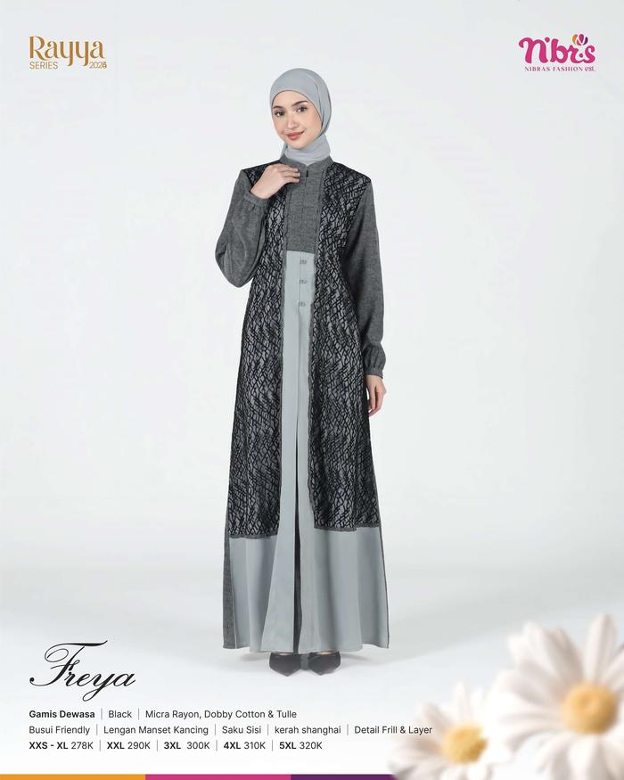 midi dress nibras gamis black dobby Jual Freya Baju Gamis Nibras Sarimbit Terbaru - Black, 3XL - Kab. Sragen -  Galeri Busana Muslim_new