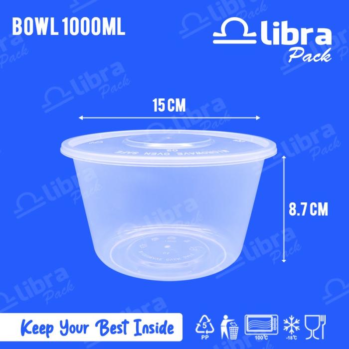 Gambar 25 Pcs - Thinwall Bowl 1000ml Mangkok Bulat Sop Thinwall Food Container dari Libra Pack Kota Tangerang Tokopedia