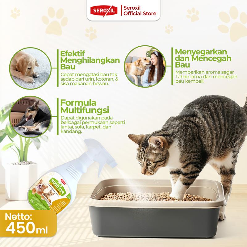 (Paket) Penghilang Bau Pesing Kotoran Kandang Kucing Anjing 1000ml (Seroxil) 1