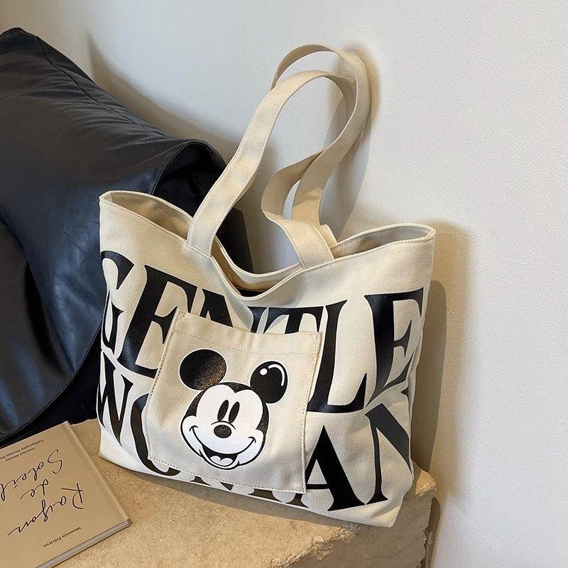Product Introduction of Canvas bag, new cartoon style large capacity tote shoulder bag, tote bag, college commuting and tutoring bag 7