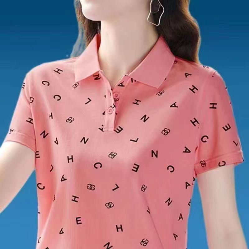 2024 Clearing and Picking up Leaks~Tail Order Big Brand Cut Label Flip Collar Short sleeved T-shirt Women's Leading Slimming Polo Top 3