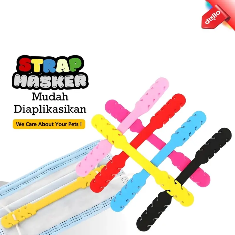 Pengait Masker Konektor Tali Masker Strap Kepala Hijab DELLO FOR CAT 10pcs 0
