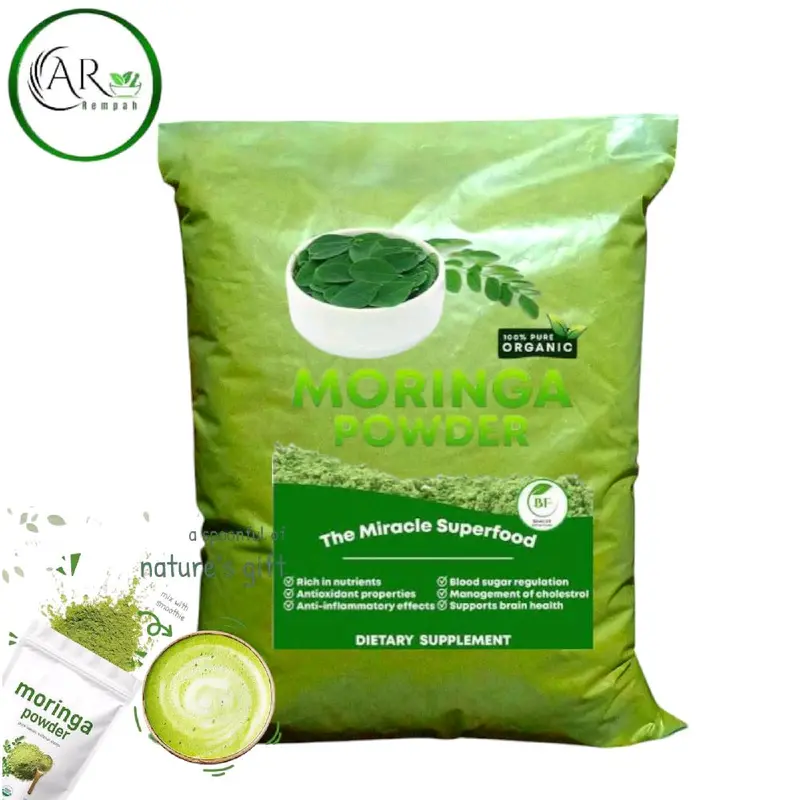 Daun Kelor Bubuk Murni Grad A 1kg Powder Hijau 1