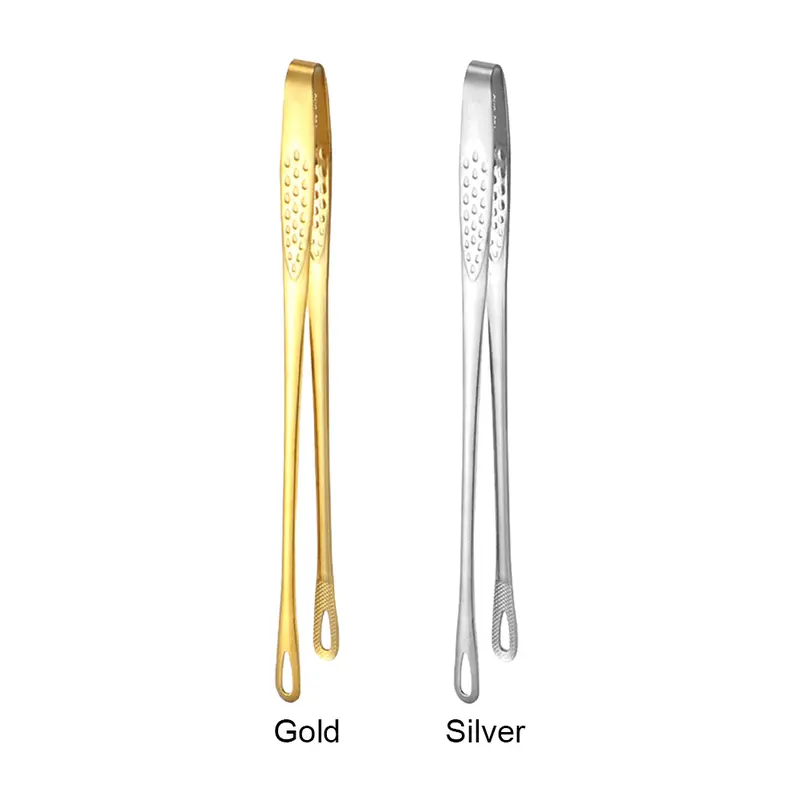Tongs Makanan Pegangan Panjang Baja Stainless 12 Inch BBQ Dapur Tongs Non-slip Portable Picnic Tongs Salad Steak Tongs 2