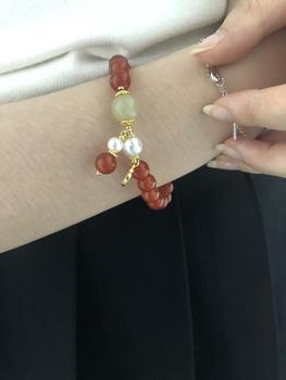 Product Review of [Deal trên live] Vòng tay đá thạch anh xanh dương kèm đá mã não và charm chữ phúc phù hợp cho nữ from K**h L** 2